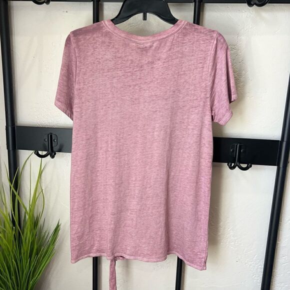 Torrid Road Trippin' Mauve Pink Tie Front Tee size 00 (M/L) - Picture 4 of 16